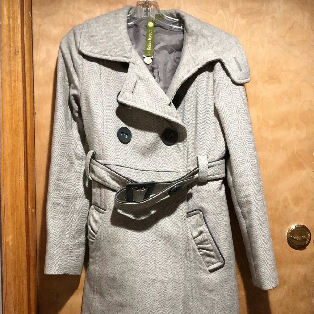 Soia & kyo gray trench coat size m